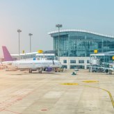Aircraft on the apron at Rajiv Gandhi International Airport